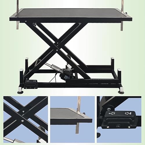 Electric pet Grooming Table, Dog Grooming Table with Stainless Steel Lifting Rod and 4 Hanging Ropes, Height Adjustment 32-100cm, for Pets of Different Sizes(Pinkss)
