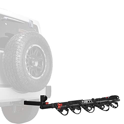 Allen Sports Premier Locking Quick Release 4-Bike Carrier for 2 Inch Hitch on Vehicles with Spare Tire, Model 400QR, Black