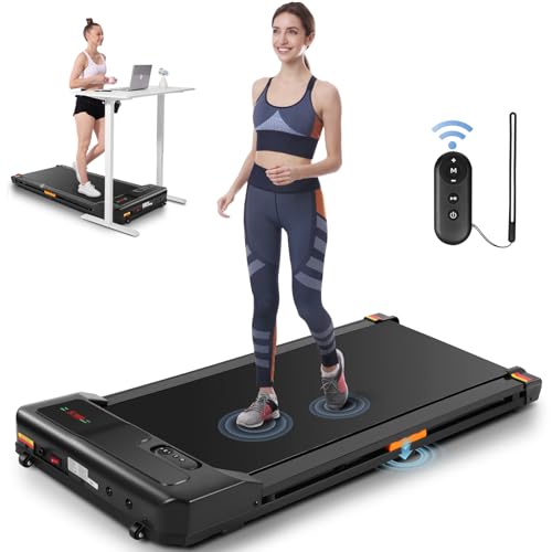 ANCHEER Under Desk Treadmill, 300LBS Capacity Compact Treadmills for Home/Office, 2.5HP Portable Walking Pad Treadmill with Remote Control Walking Jogging Running Exercise Machine