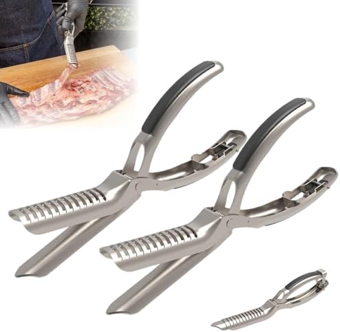 Rib Prep Tool Pro, BBQ Rib Skinner, Stainless Steel Rib Membrane Remover Tool, Ergonomic Design for Effortless BBQ Rib Preparation ﻿ (2pc)