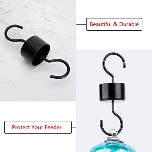 REZIPO Hummingbird Feeder with Perch - Hand Blown Glass - 38 Fluid Ounces Hummingbird Nectar Capacity Include Hanging Wires and Moat Hook (Half Green)