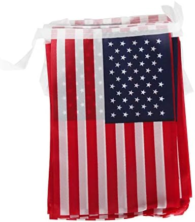 American Flag, DDMY American Flags for Outside Decor 36 Feet 40 Flags USA Flag Banner, American Flag Banner Perfect for Memorial Day/4th of July Independence Day/Patriotic Events/Labor Day Decor