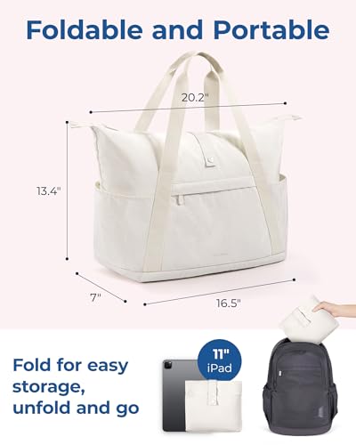 BAGSMART For Spirit Airlines Personal Item Bag, 23L Foldable Weekender Bags for Women Gym Tote Overnight Bag for Travel