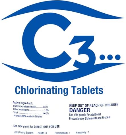 1" Stabilized Chlorine Tablets for Swimming Pool | Slow Dissolving Chlorinating Tabs for Above Ground or Inground Pools, & Spas/Hot Tubs | 5 lbs