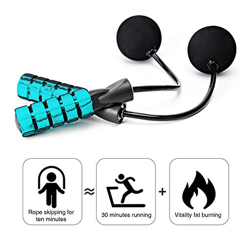 APLUGTEK Jump Rope, Weighted Ropeless Skipping Rope for Fitness, Tangle-Free Rapid Speed Cordless Jump Rope Workout for Men, Women, Children…