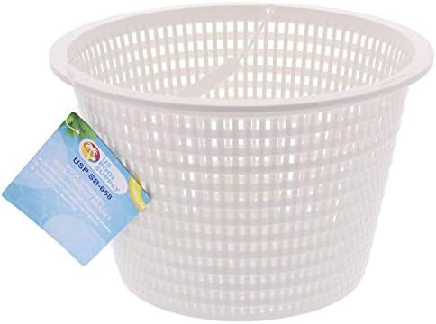 U.S. Pool Supply Swimming Pool Plastic Skimmer Replacement Basket (Set of 2) - Skimmer Basket for Inground Pool, Skim Filter Remove Leaves and Debris - 8" Top, 5.5" Bottom, 5" Deep - Not Weighted