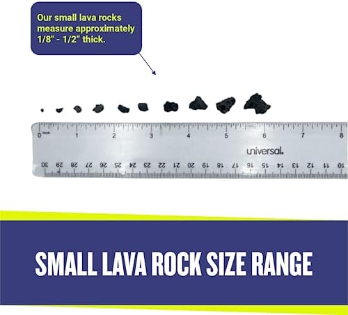 American Fireglass Small Lava Rock, 1/8" - 1/2" | Use in Fireplace, Fire Pit or Bowl | Outdoor & Indoor Volcanic Rock for Natural Gas or Propane Fires | Decorative Landscaping | 10 lb Bag