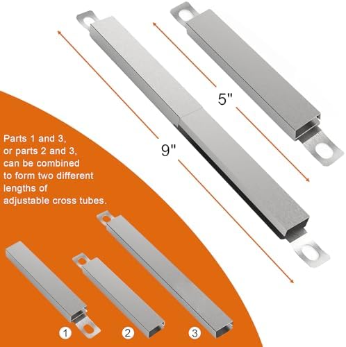 Grill Part Kit for Charbroil Performance 5 Burner Gas Grills 463347519, Replacement for Char-broil 463347017 463335517 463276517 463244819, Heat Plates, Burners, Adjustable Crossover Tube, Ignition