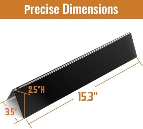 7635 15.3" Flavorizer Bars for Weber Spirit Grill Parts, Grill Replacement Parts for Weber Spirit I & II 200 Series, Spirit E210 S210 E220 S220 Gas Grill with Front Control Knobs, Porcelain-enameled