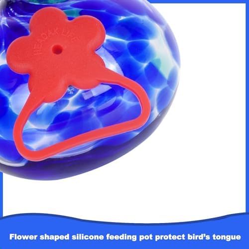 Charming Wind Chimes Hummingbird feeders for Outdoors Hanging ant and bee Proof,Never Leak,Perfect Hummingbird Gift for People(Deep Blue)