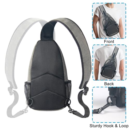 Javolto Crossbody Bags Sling Backpack，Multipurpose Cross body Shoulder Bag for Men and Women Chest Bag Travel Hiking Daypack-Pink