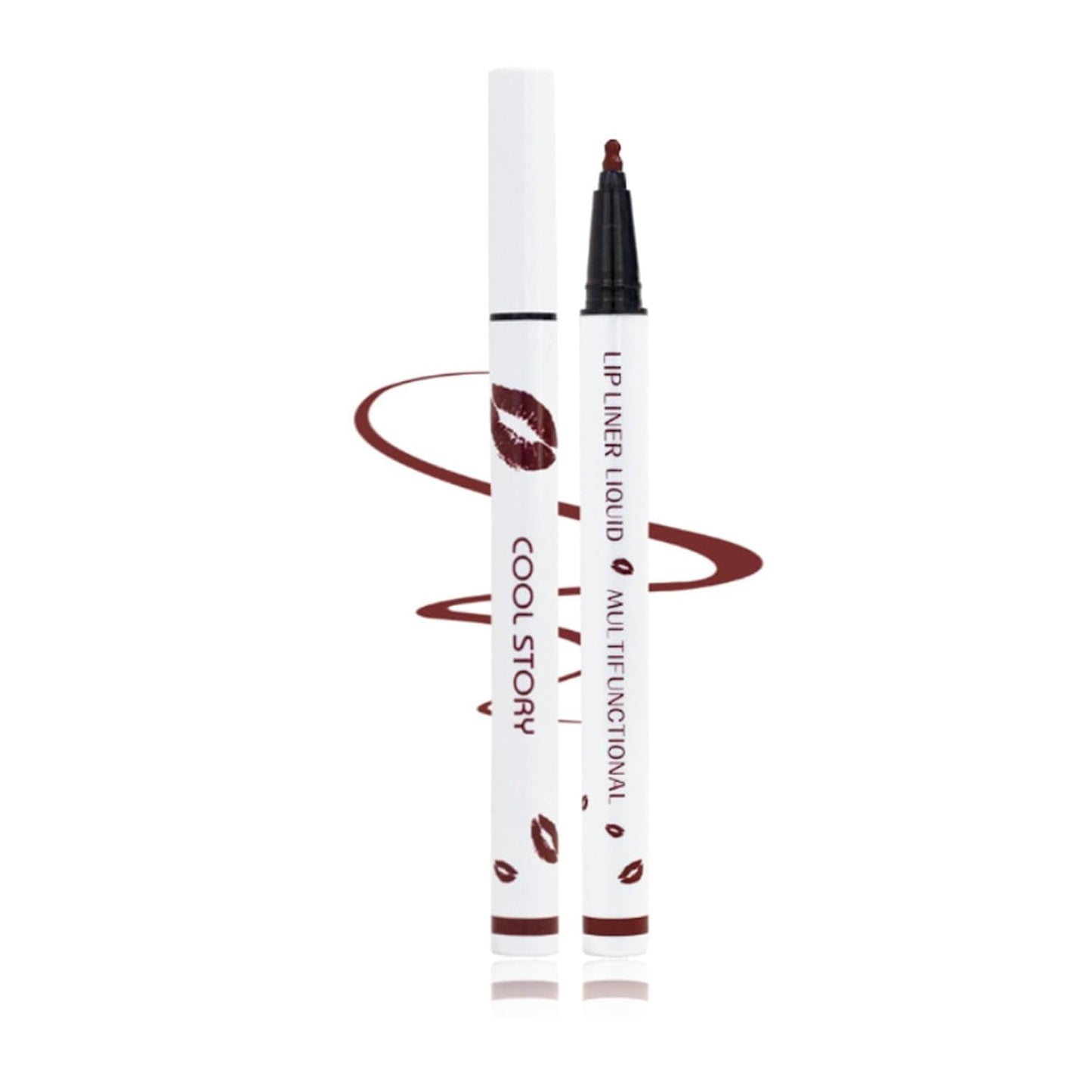 Anokia Longwear Liquid Lip Liner, Cool Story Lip Liner Liquid, Benighty Liquid Lip Liner, 2-in-1 Waterproof Long-Lasting Matte Liquid Lipstick for Women (06#, 0.6ml)