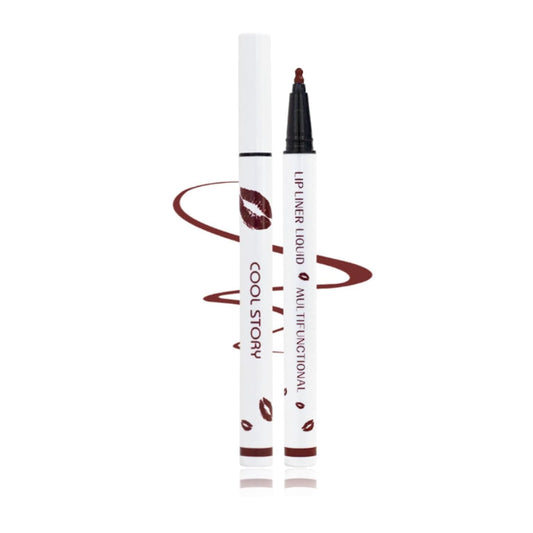 Anokia Longwear Liquid Lip Liner, Cool Story Lip Liner Liquid, Benighty Liquid Lip Liner, 2-in-1 Waterproof Long-Lasting Matte Liquid Lipstick for Women (06#, 0.6ml)