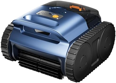 Cordless Robotic Pool Vacuum, Pool Cleaner with Track Drive & Sonar Navigation, 180W Brushless Motor, Wall & Waterline Climbing, 150-Min Runtime, for Inground & Above-Ground Pools up to 2150 Sq. Ft.