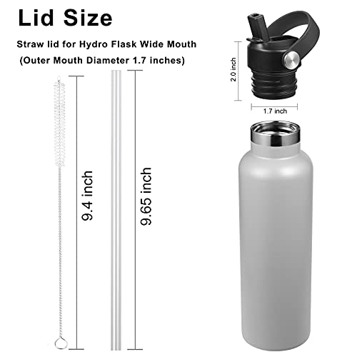 RRegeny Straw Lid for Hydro Flask Standard Mouth, Lid with Straws Fits Standard Mouth Hydroflask, Sport Cap Water Bottle Accessories Top Replacement Straw Lid