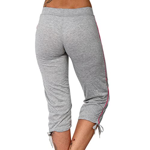 APIVOE Capri Sweatpants for Women Casual Lightweight Capri Joggers Plus Size Drawstring Capri Pants Summer Workout Capris