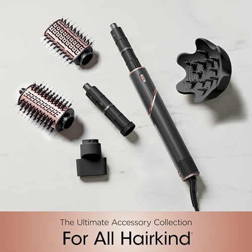 Shark FlexStyle Hair Dryer & Powerful Styling System with 6-Piece Hair Styling Tools, Paddle Brush, Curl-Defining Hair Diffuser, Auto-Wrap Curlers, Styling Concentrator, Oval Brush &, Black, HD440BK