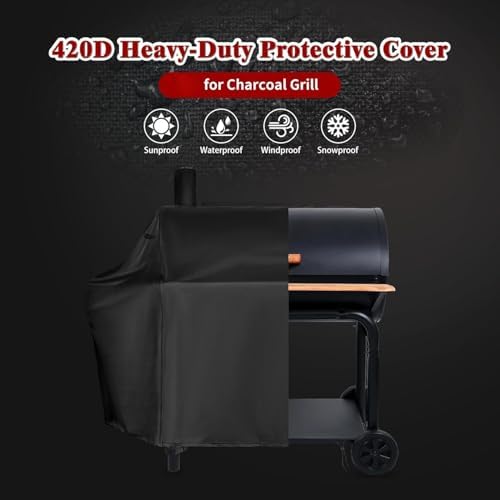 Charcoal Grills Cover for Royal Gourmet CC1830W 30 Barrel Charcoal Grill for CC1830S Grill,Water-Resistant BBQ Grill Cover Outdoor Grill Cover Barbeque Cover