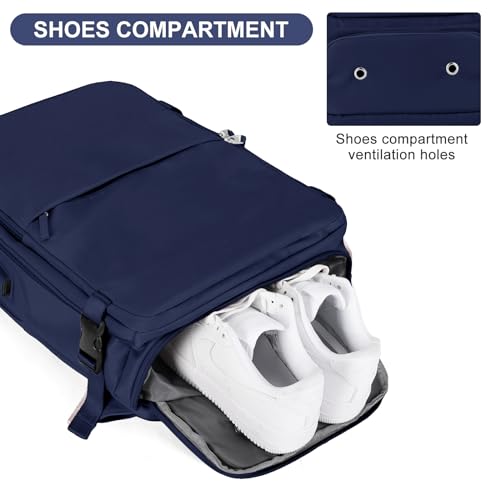 LargeTravel Backpack For Women Men Airline Approved Carry On Bags For Airplanes Underseat Luggage Backpack For Traveling On Airplane Personal Item Travel Bag For Airlines Travel Essentials Navy Blue