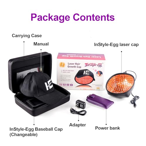 InStyle-Egg 272 Pro Max Laser Cap for Hair Regrowth | FDA Cleared Laser Hair Growth Device | Red Light Therapy, Hair Loss Treatment for Men and Women.