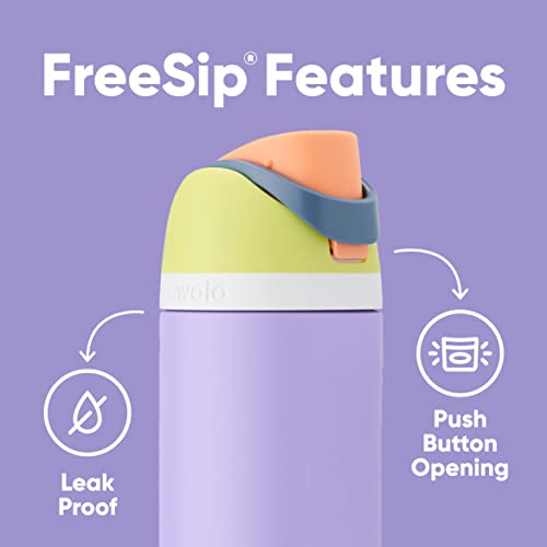 Owala FreeSip Clear Tritan Plastic Water Bottle with Straw, BPA-Free Sports Water Bottle, Great for Travel, 25 Oz, Shy Marshmallow