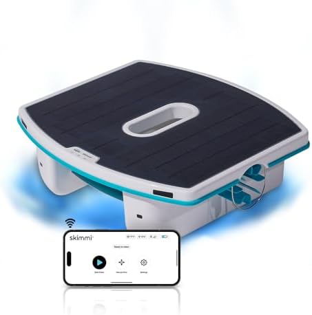 Dolphin Skimmi Automated Pool Skimmer WiFi, Cleans Water Surface with Smart Sensors Solar Charge