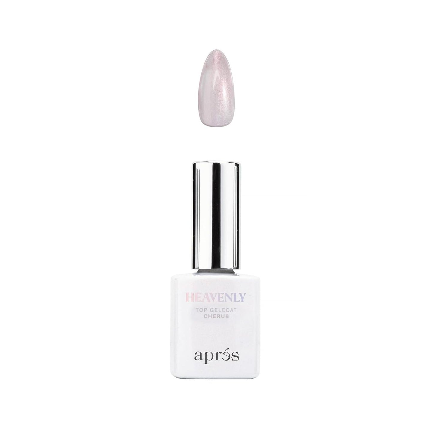 Apres Heavenly Top Gelcoat, 15 ml Non-Wipe Nail Gel Polish Top Coat, Shimmery Long Lasting Topcoat (Cherub, 15 ml)