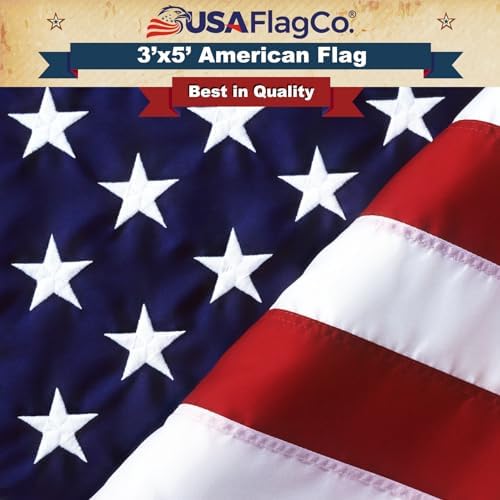 American Flags for Outside 3x5 - USA Flag Co. American Flag Made in USA: Embroidered Stars and Sewn Stripes