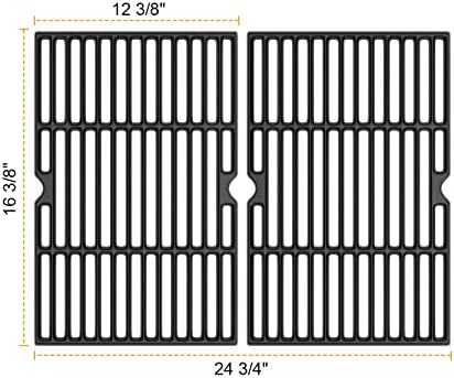 Cooking Grid Grates for Kenmore 4 Burner Grills,Enamel Cast Iron Grate Replacement Parts for Kenmore 146.10016510,146.46365610,146.16142210,146.16198211,2 Pack