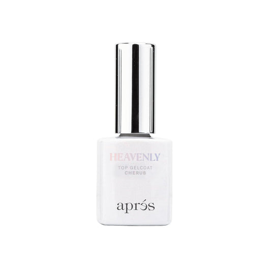Apres Heavenly Top Gelcoat, 15 ml Non-Wipe Nail Gel Polish Top Coat, Shimmery Long Lasting Topcoat (Cherub, 15 ml)