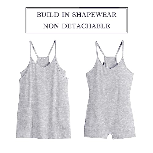 ANRABESS Women Summer Mini Romper Dress Workout Tennis Active Sports Athleisure Outfits built in Shorts Trendy Vacation Heather Gray Small