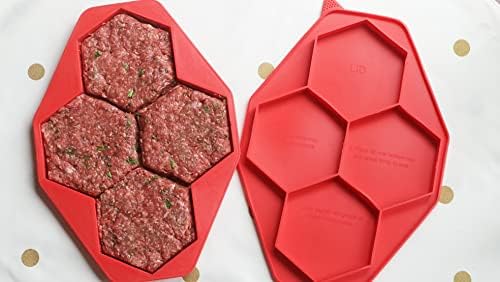 Burger Master MAX 4-in-1 Burger Press by Shape+Store. Makes Makes Four 1/3 to 1/2 Pound Burgers, Easy-To-Clean & Dishwasher Safe