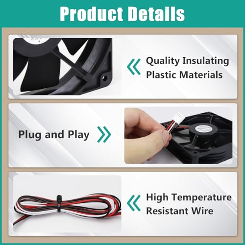 KIT0411 Pellet Grill Induction Fan Motor - Replacement 11925SA-12R-BU for Traeger D2 Pro 575/780 and Ironwood 650/885 Oven Circulation Fans(Black 0.86A 12V)