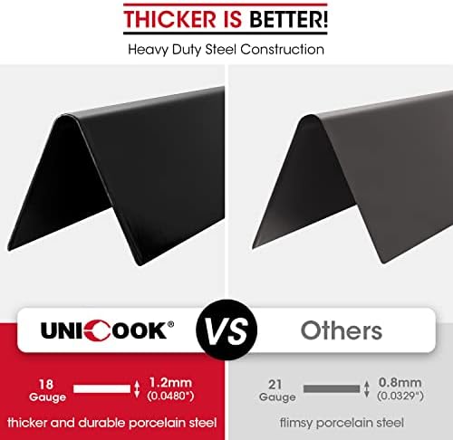 Unicook 7635 15.3 Inch Flavorizer Bars for Weber Spirit I & II 200 Series, Spirit E/S 210 and 220 Grills, Porcelain Grill Heat Plate Replacement Parts for Weber GS4 Grill Parts, Burner Covers 3 Pack