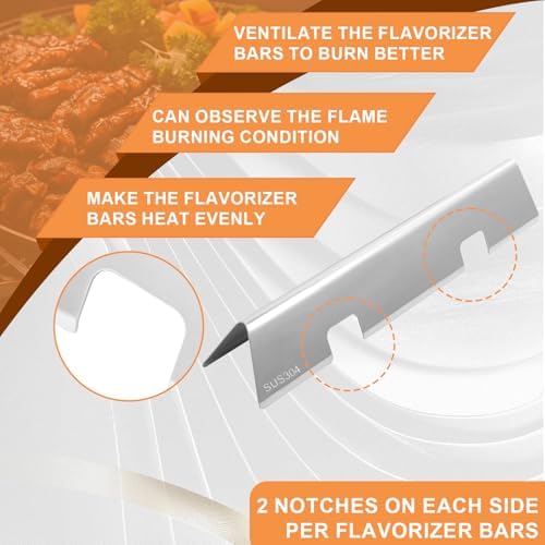 Flavorizer Bars for Weber Spirit 2 Grill Replacement Parts GS4 Spirit II 7635 67045 68842 69796, Grill Parts for Weber Spirit II GS4 & I E210 S210 E220 S220, for Weber Flame Covers Stainless Steel
