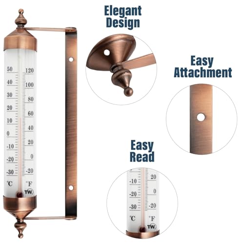 10 inches New Premium Steel Outdoor Thermometer