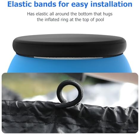 10 ft Round Pool Cover, Compatible with Intex/Bestway Outdoor Round Inflatable Above Ground Swimming Pool, Elastic Bands for Easy Installation, No Drain Holes, Prevent Leaves, Debris and Dust