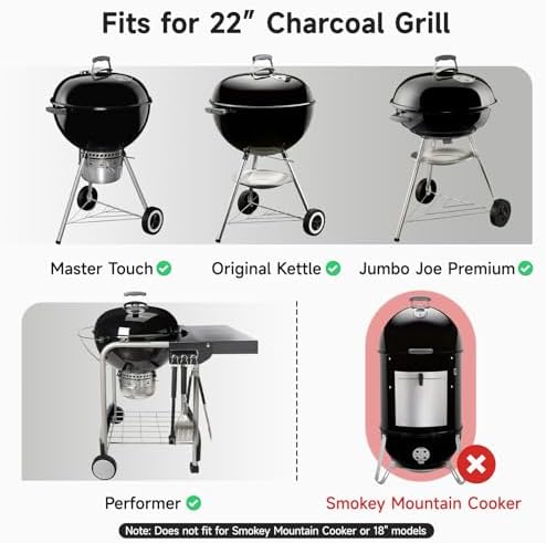 SHINESTAR Hinged Grill Grate, Fits for Weber 22" Charcoal Grills, 21.5" BBQ Cooking Grate Compatible with Original Kettle, Master Touch, Performer, and Jumbo Joe Premium