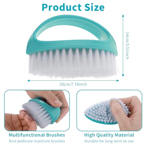 Amaxiu Hand Nail Brushes, 2pcs Grip Clean Heavy Duty Nail Brushes for Cleaning Fingernails Nylon Firm Stiff Bristles Deep Clean Scrubber for Mechanics Gardeners Hand Under Nails Toes(Red, Blue)