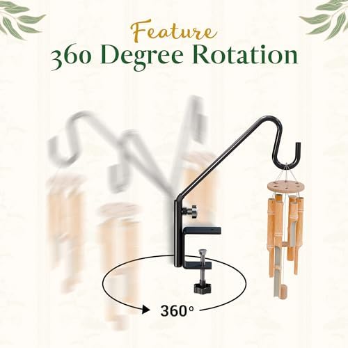 Idzo Deck Bird Feeder Hanger for Railing, 11inch Deck Hook for Bird Feeder Pole, Durable 3 Layers Powder Coated & Sturdy 1 Piece Solid Steel Construction for Hanging Decorations, 2 Pack