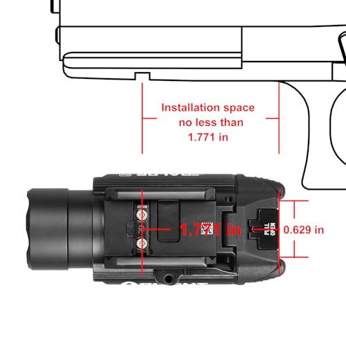 OLIGHT Baldr Pro 1350 Lumens Tactical Weaponlight with Green Light and White LED, 260 Meters Beam Distance Compatible with 1913 or GL Rail, Batteries Included(Desert Tan)