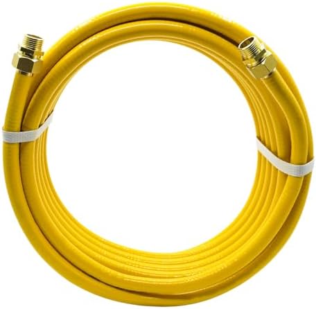 1/2" CSST Gas Line 33ft Flexible Gas Line,Corrugated Stainless Steel Tubing with 2 Male Fittings for Natural Gas and Propane