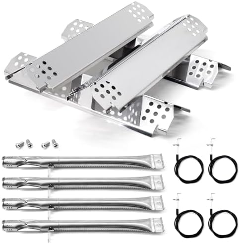 Adviace Replacement Parts for Nexgrill 720-0830X 720-0888S, 4-Pack Grill Burners Igniters Flame Tamers Kit Replacement for Nexgrill 4 Burner 720-0830X Gas Grill