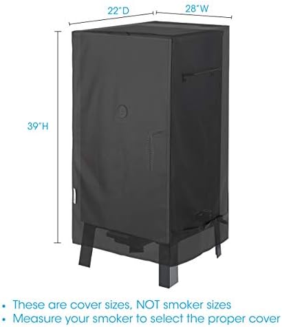 Unicook Electric Smoker Cover 40 Inch, Heavy Duty Waterproof Vertical BBQ Smoker Grill Cover for Masterbuilt, All Weather Resistant, 28" W x 22" D x 39" H