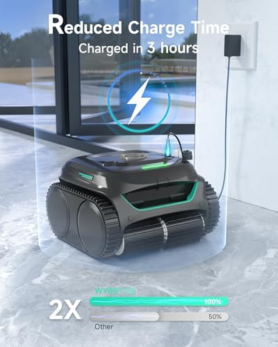 (2025 New) WYBOT C2 Cordless Robotic Pool Cleaner, Pool Vacuum for Inground Pools up to 2512 Sq.ft, Wall-Climbing & Waterline Cleaning wtih Dual Filter, Triple-Motors, Lasts 180 Mins Runtime