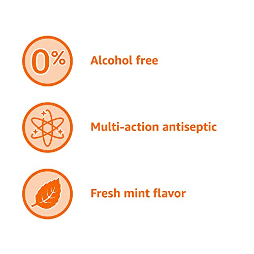 Amazon Basics Multi Action Antiseptic Rinse, Alcohol Free, Fresh Mint, 1 Liter, 33.8 Fluid Ounces, 2-Pack (Previously Solimo)
