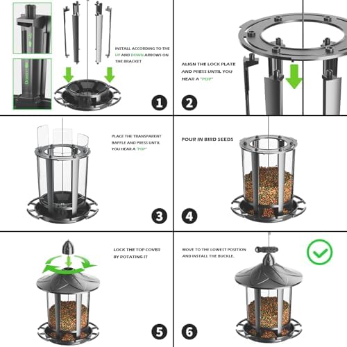 Birdream 4 Pack Bird Feeders for Outdoor Hanging, Classic Castle Design Fun Assembly Bird Feeder, Attracting Wild Birds Cardinals Goldfinches Chickadees Finches Sparrows