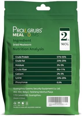 PROILGRUBS 2 LBS Dried Mealworms Super High Protein Nutritious Feed for Birds &Chickens - Organic Meal Worms for Laying Hens,Duck,Fish,Turtle,Reptil…