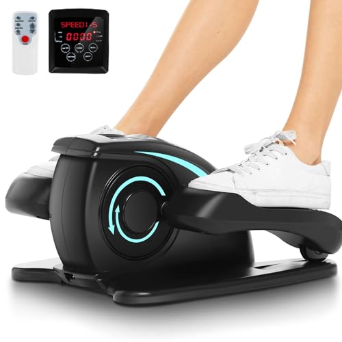 ANCHEER Under Desk Elliptical Machine, Leg Exercise Pro Machine Pedal Exerciser for Seniors as Seen on TV Portable Leg Exerciser While Sitting with Massage Pedal (Ice Blue)