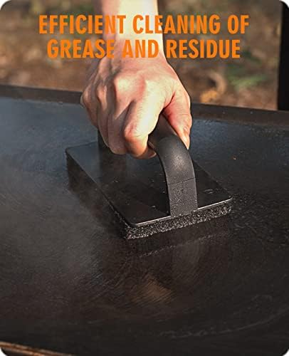 HOMENOTE Griddle Cleaning Kit for Blackstone, Professional Griddle Scraper Kit with Reinforced Heavy Duty Scraper, Bricks, Scouring Pads with Handle 9pcs